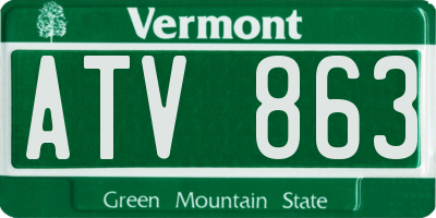 VT license plate ATV863