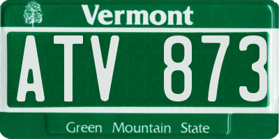 VT license plate ATV873