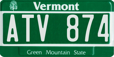VT license plate ATV874