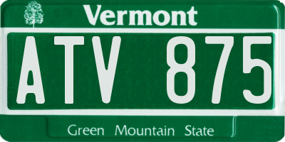 VT license plate ATV875