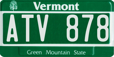 VT license plate ATV878