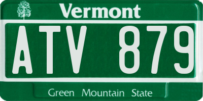 VT license plate ATV879