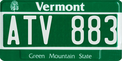 VT license plate ATV883