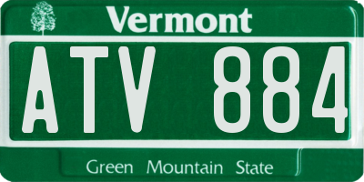 VT license plate ATV884