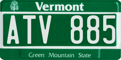 VT license plate ATV885