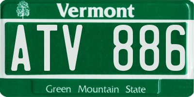 VT license plate ATV886
