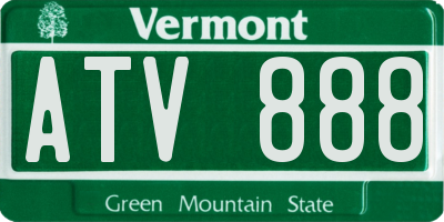 VT license plate ATV888