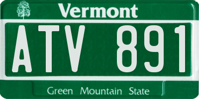 VT license plate ATV891