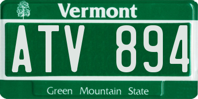 VT license plate ATV894