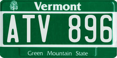 VT license plate ATV896
