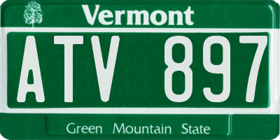 VT license plate ATV897