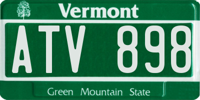 VT license plate ATV898
