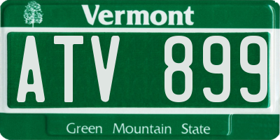 VT license plate ATV899
