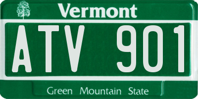 VT license plate ATV901