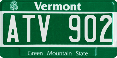 VT license plate ATV902