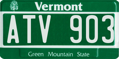 VT license plate ATV903