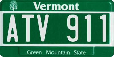 VT license plate ATV911