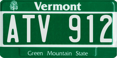 VT license plate ATV912