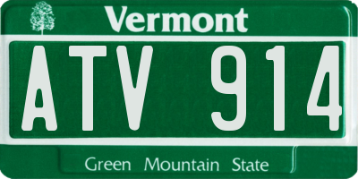 VT license plate ATV914