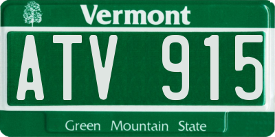 VT license plate ATV915
