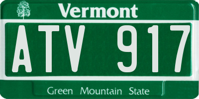 VT license plate ATV917