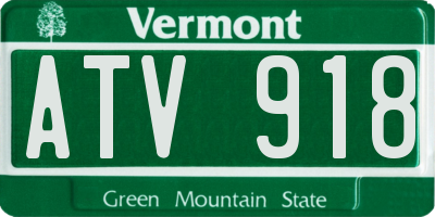 VT license plate ATV918