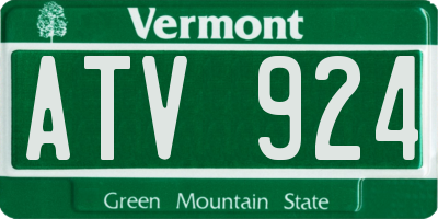 VT license plate ATV924
