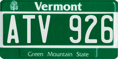 VT license plate ATV926