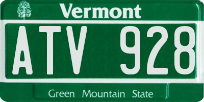 VT license plate ATV928