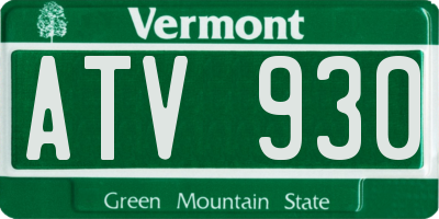 VT license plate ATV930
