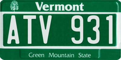 VT license plate ATV931