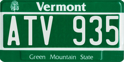 VT license plate ATV935