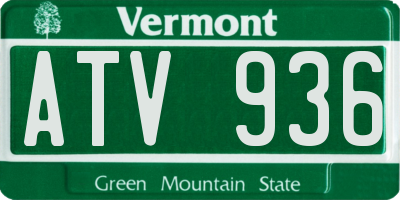 VT license plate ATV936