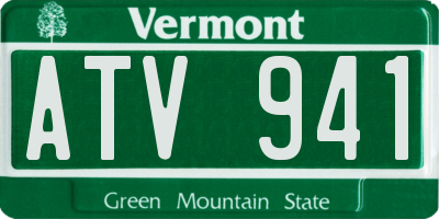 VT license plate ATV941