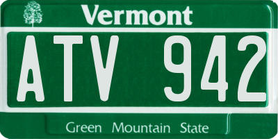 VT license plate ATV942