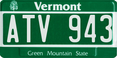 VT license plate ATV943