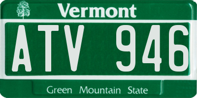 VT license plate ATV946