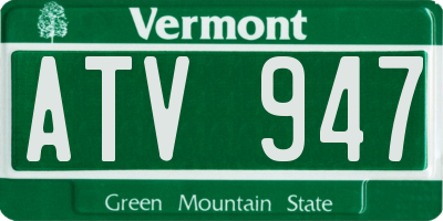 VT license plate ATV947