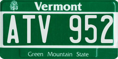 VT license plate ATV952
