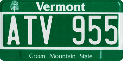 VT license plate ATV955