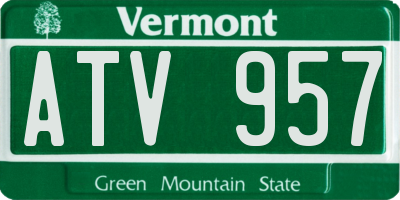 VT license plate ATV957