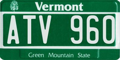 VT license plate ATV960