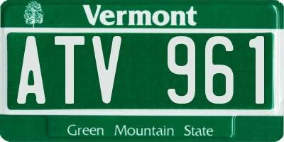 VT license plate ATV961