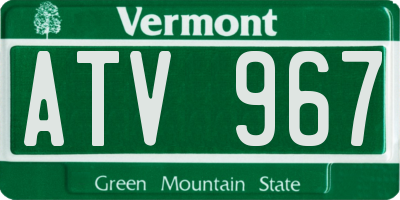 VT license plate ATV967