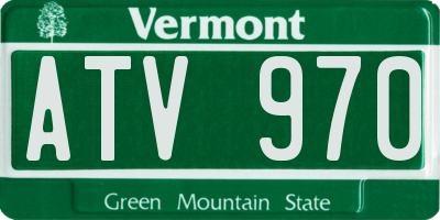 VT license plate ATV970