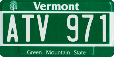 VT license plate ATV971