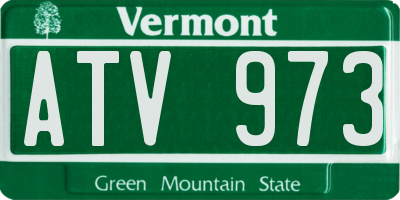 VT license plate ATV973