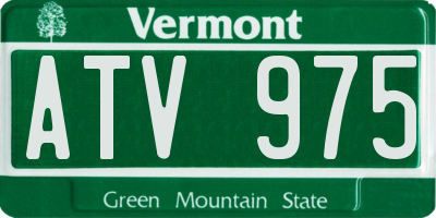 VT license plate ATV975