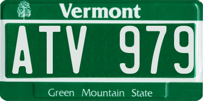 VT license plate ATV979