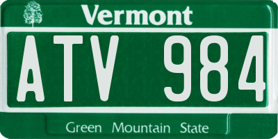 VT license plate ATV984